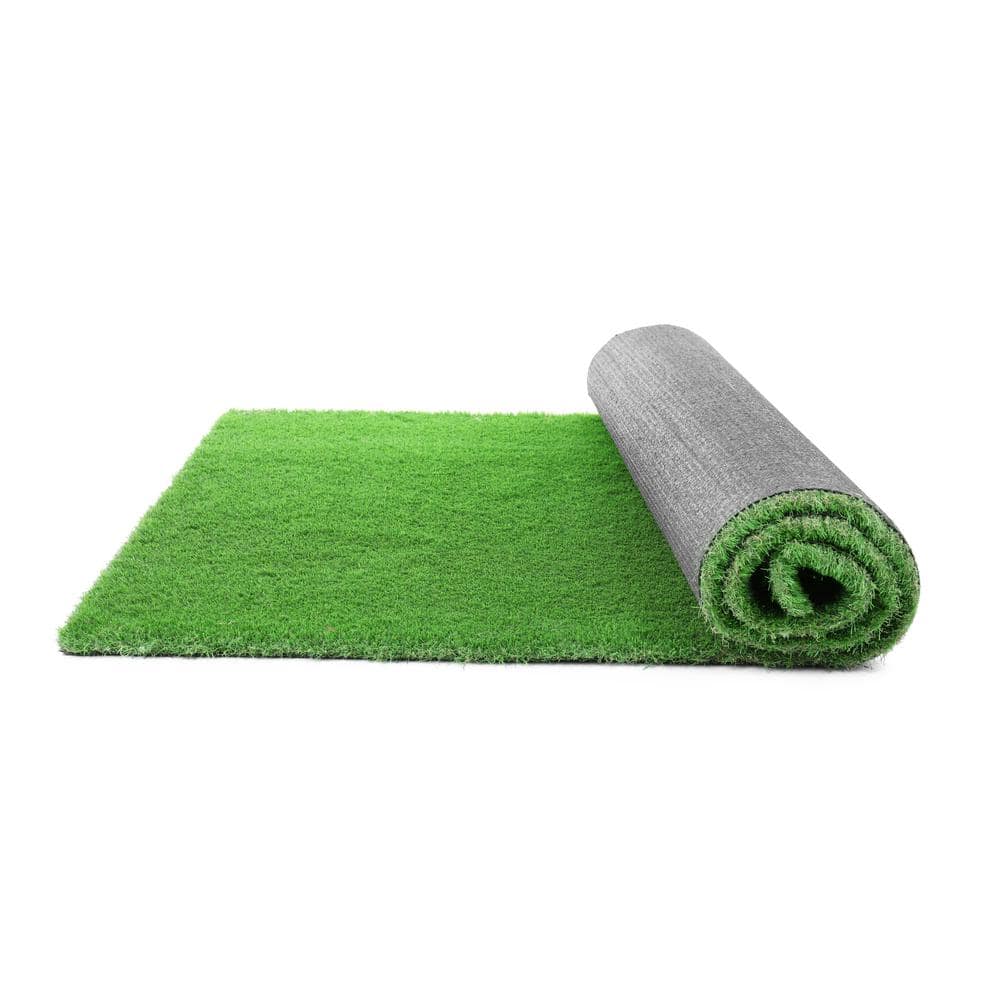 Ottomanson Turf Collection Waterproof Solid Grass 5x8 Indoor/Outdoor Artificial Grass Rug, 5 ft. 3 in. x 8 ft. 2 in., Green
