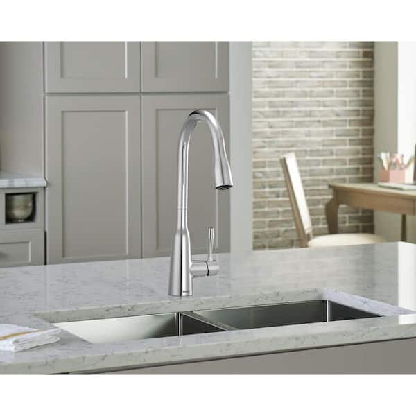 Orevisi Single-Handle Pull-Down Sprayer Kitchen Faucet with Reflex and Power Boost in Chrome