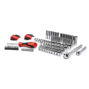 121-Piece 1/4 in. and 3/8 in. Drive 6 and 12 Point Stand ard and Deep SAE/Metric Mechanics Tool Set