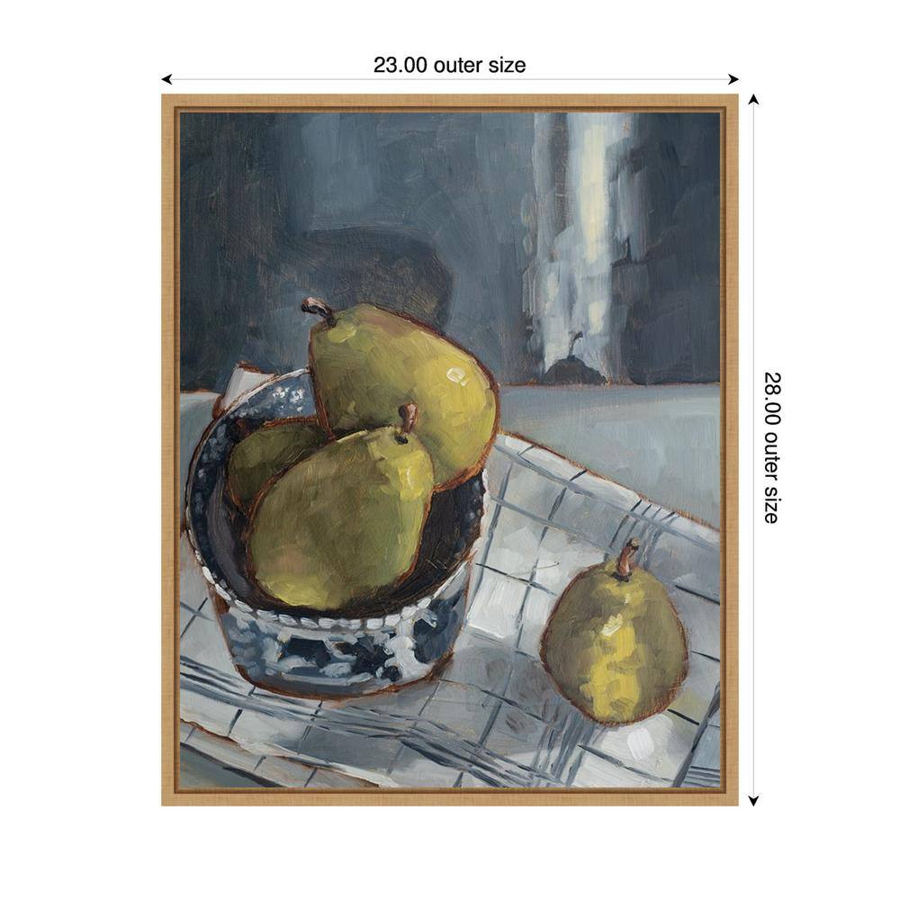 Marian Parsons Framed Canvas Wall Art with Green Pears, 23"x28"