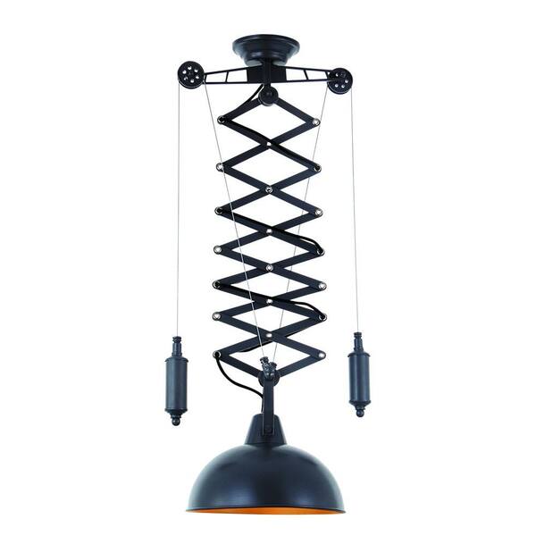 Elegant Lighting Industrial 1-Light Black Pendant Lamp