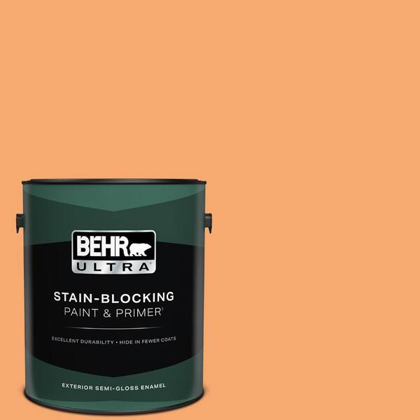 BEHR ULTRA 1 gal. #P230-5 Florida Sunrise Semi-Gloss Enamel Exterior Paint & Primer