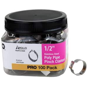 1/2 in. Stainless-Steel Poly Pipe Pinch Clamp Jar (100-Pack)