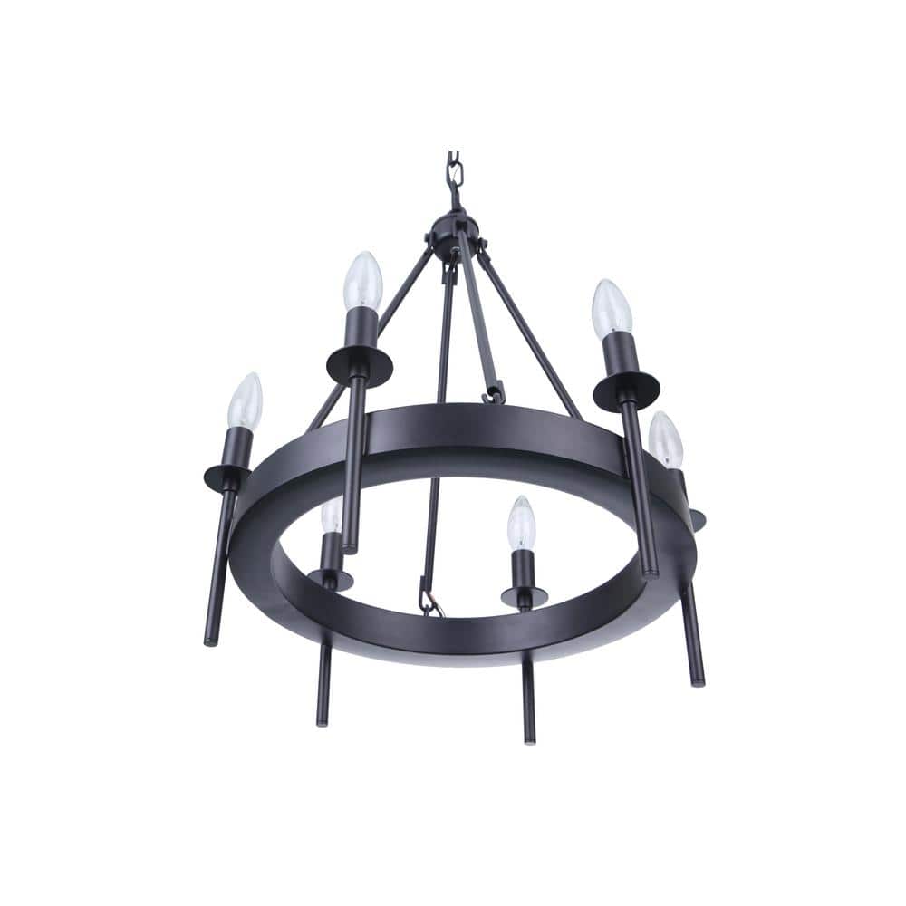 Mini Larrson Black Crystal 6-Light Indoor Chandelier