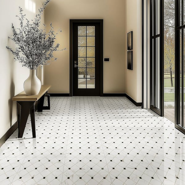 Casa Bianchi 17 in. x 17 in. Matte Porcelain Marble Look Floor and Wall Tile (14.05 sq. ft. /Case)