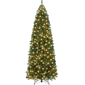 Pre-Lit Pencil Artificial Christmas Tree with Incandescent Warm White Lights