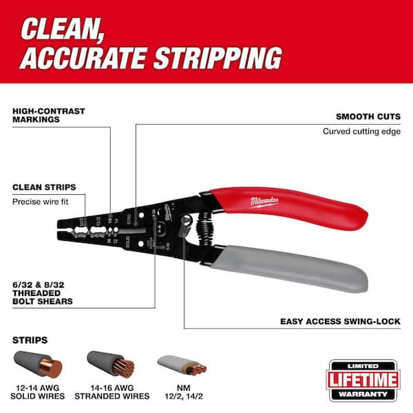 12-16 AWG NM Wire Stripper/Cutter with Comfort Grip