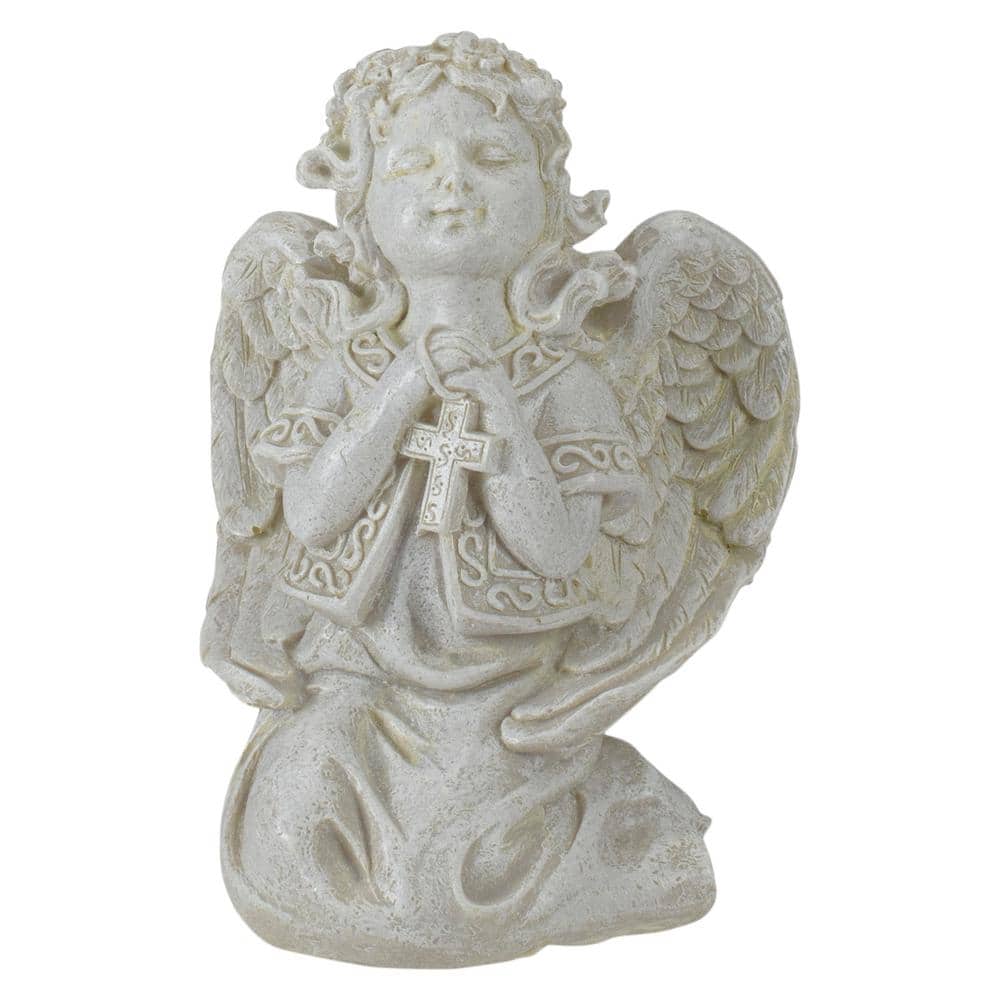 Northlight Seasonal 7in. Ivory Praying Angel Holding Cross Statue -  32022960