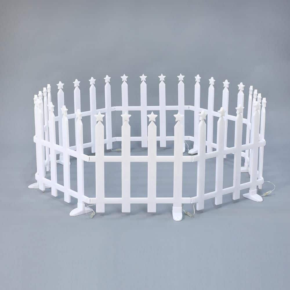16 in. 8-Piece Light Show Star-Topped Fence Design Outdoor Christmas Decoration price history on PriceWatchPro