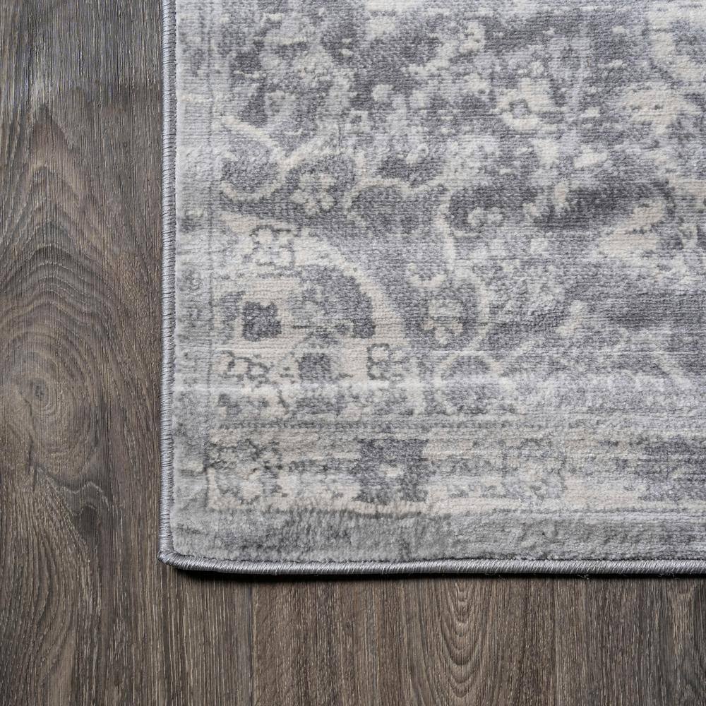 Luxurious Light Gray 8' Square Synthetic Easy-Care Rug