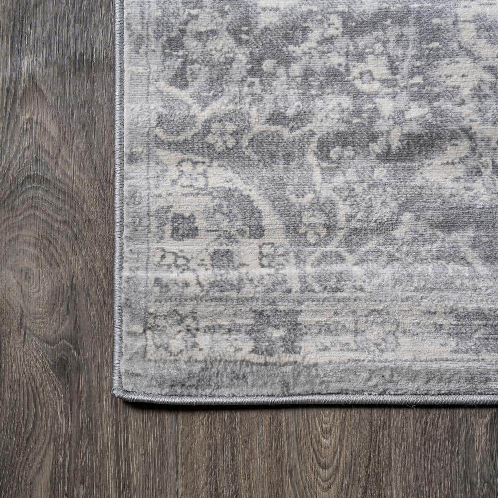 Luxurious Light Gray Power Loomed 8' x 10' Synthetic Area Rug