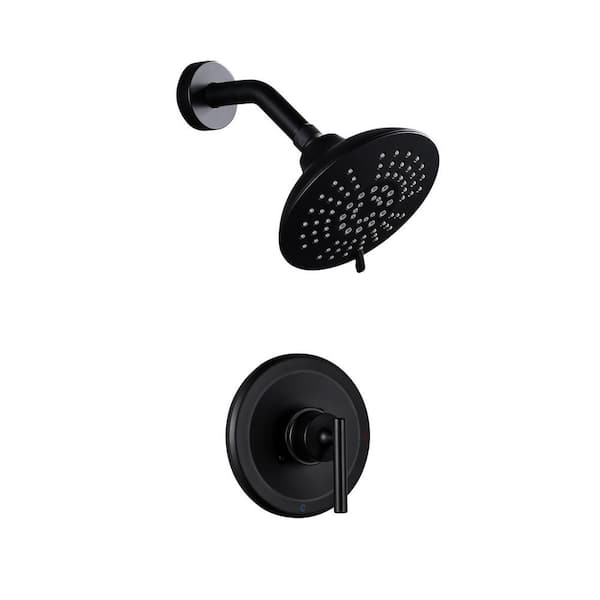 AVITAS Single Handle 5-Spray Shower Faucet 1.8GPM with Pressure Balance in Matte Black