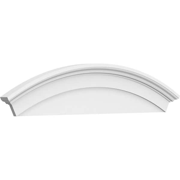 Ekena Millwork 60 in. W x 14 in. H x 2-3/4 in. P Arched Signature Urethane Pediment, Primed Tan