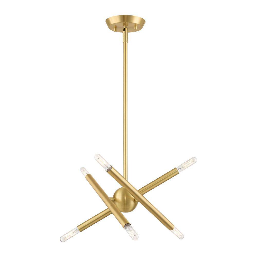 Soho Satin Brass Mini Sputnik 6-Light Chandelier
