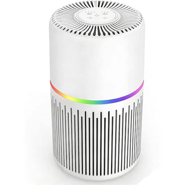 Home 1300 Sq. ft. H13 True HEPA Purifier for Room; 360° Inlet, RGB Lights, Alexa/App Control, 13dB in White