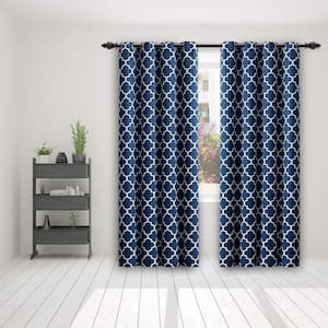 Blackout Outdoor Curtain Thermal Insulated Privacy Geometric Double-Sided Printing for Patio Porch 50x120 Inch 1 Panle