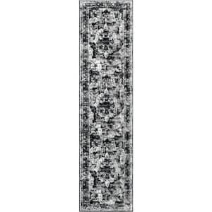 Sofia Salle Garnier Black 2 ft. x 8 ft. Area Rug