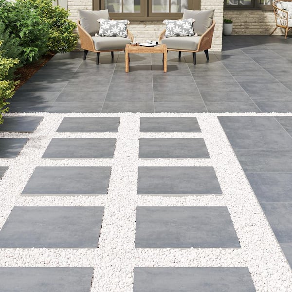 MSI Praia Grey 2 cm. x 24 in. x 24 in. Matte Porcelain Stone Look Paver Tile (8 sq. ft./case)