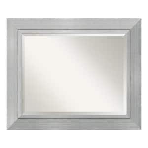 Medium Rectangle Burnished Silver Beveled Glass Modern Mirror (29.25 in. H x 35.25 in. W)