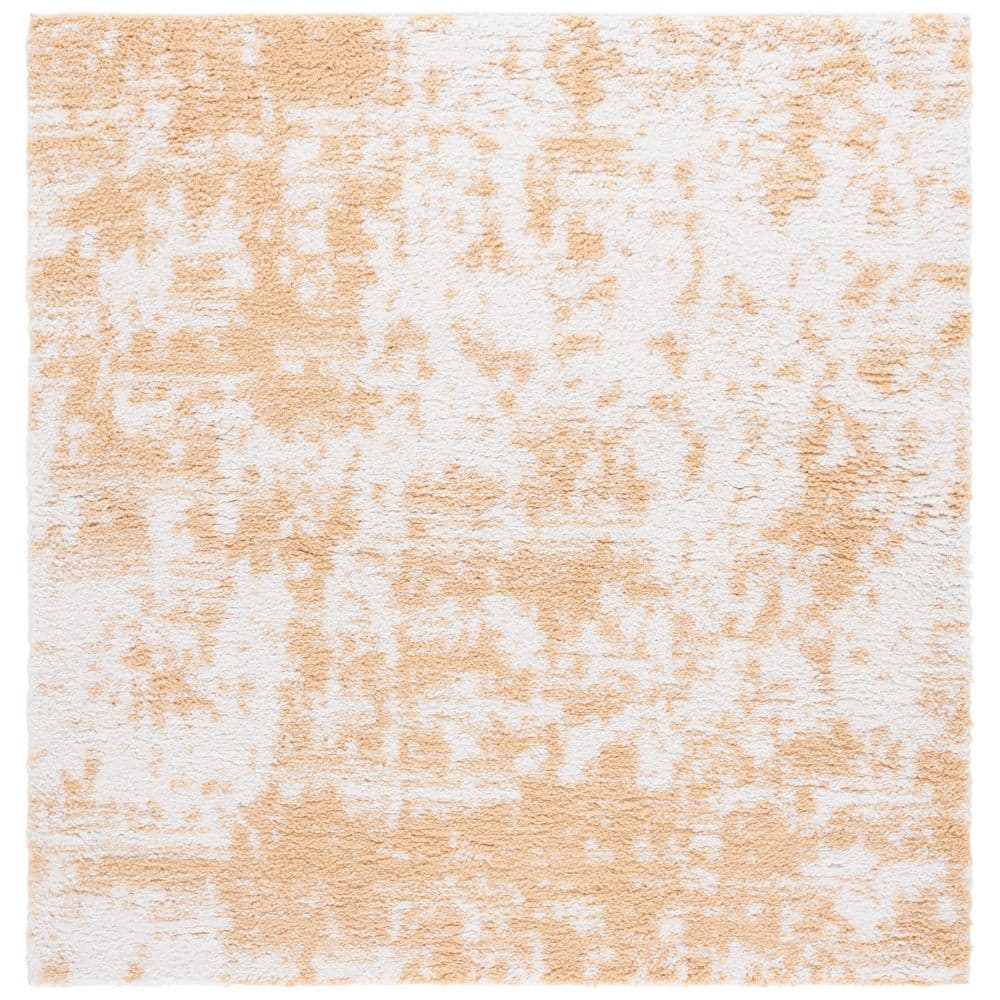 Rumi Shag 7 ft. x 7 ft. Gold/Ivory Modern Distressed Square Area Rug price history on PriceWatchPro