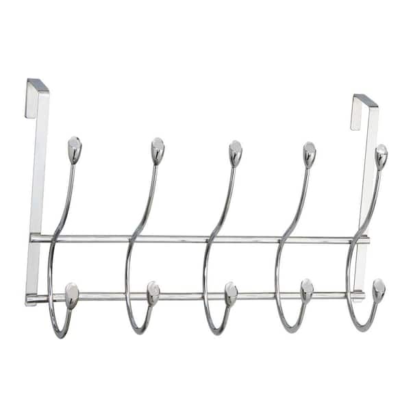 Elegant Home Fashions OTD - 5 Over The Door Hooks in Chrome with Clear Jewel
