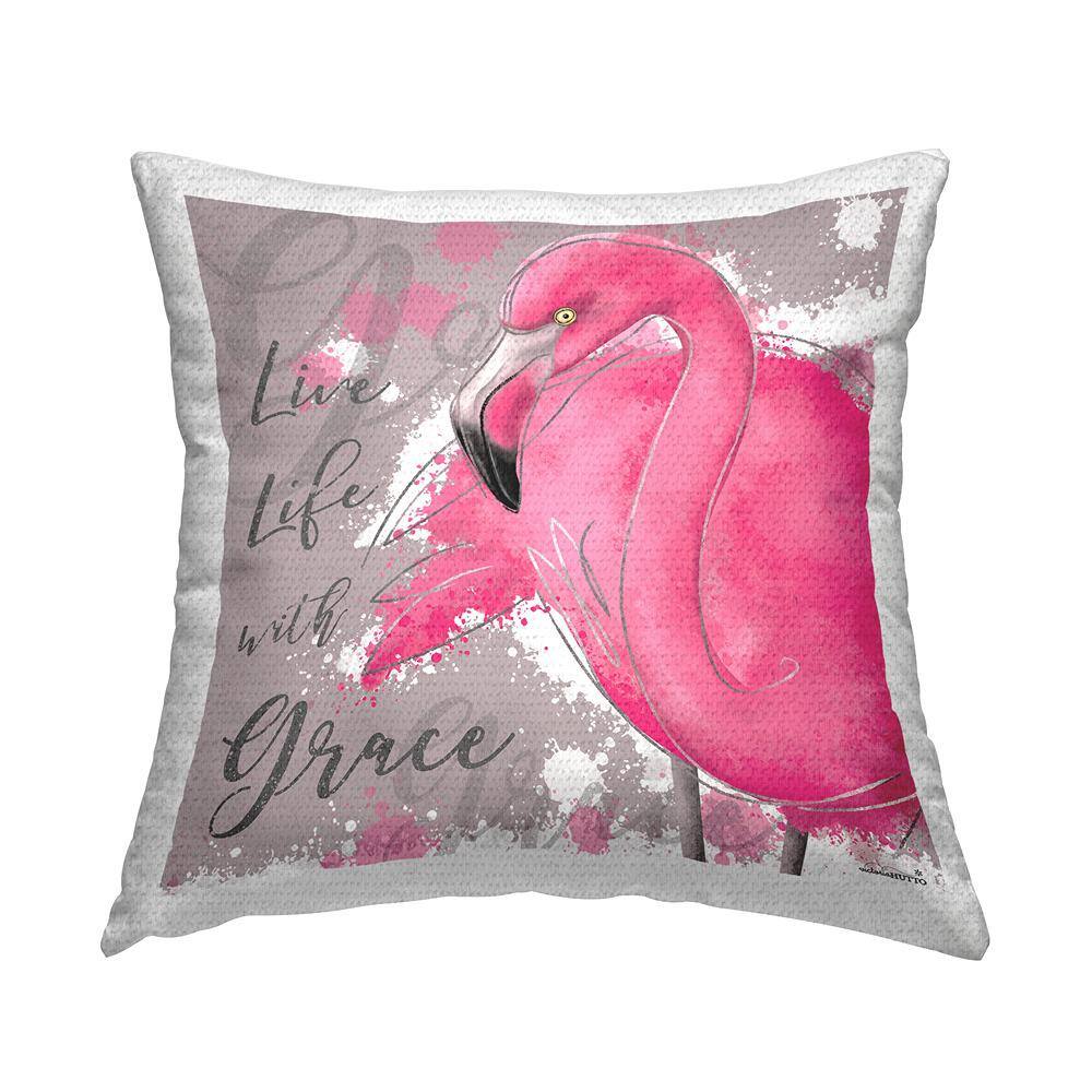 Grace Phrase Flamingo Pink Square Outdoor Throw Pillow price history on PriceWatchPro
