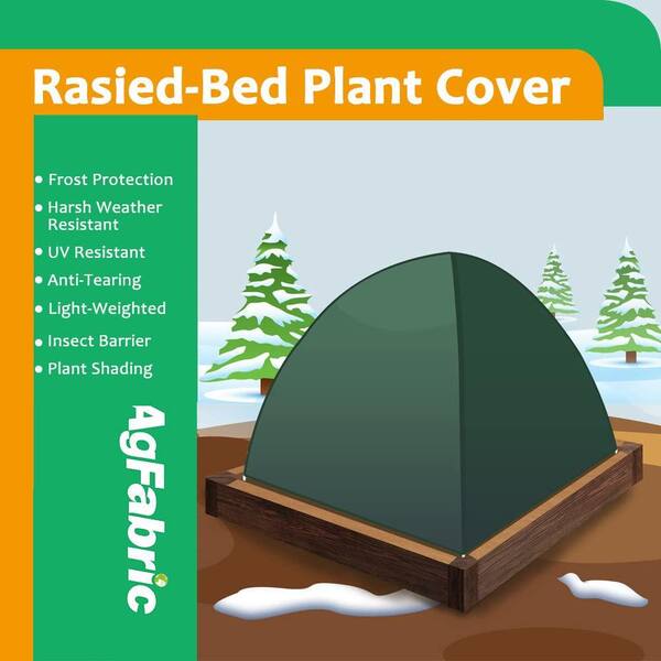 Agfabric Plant Cover Warm Worth Frost Blanket - 0.95 oz. 37 in. x 37 in. x 37 in. Shrub Jacket, Rectangle Plant Cover