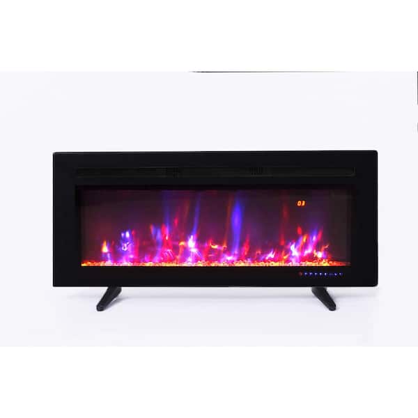 42.5 in. Wall Mount Electric Fireplace in Black finish