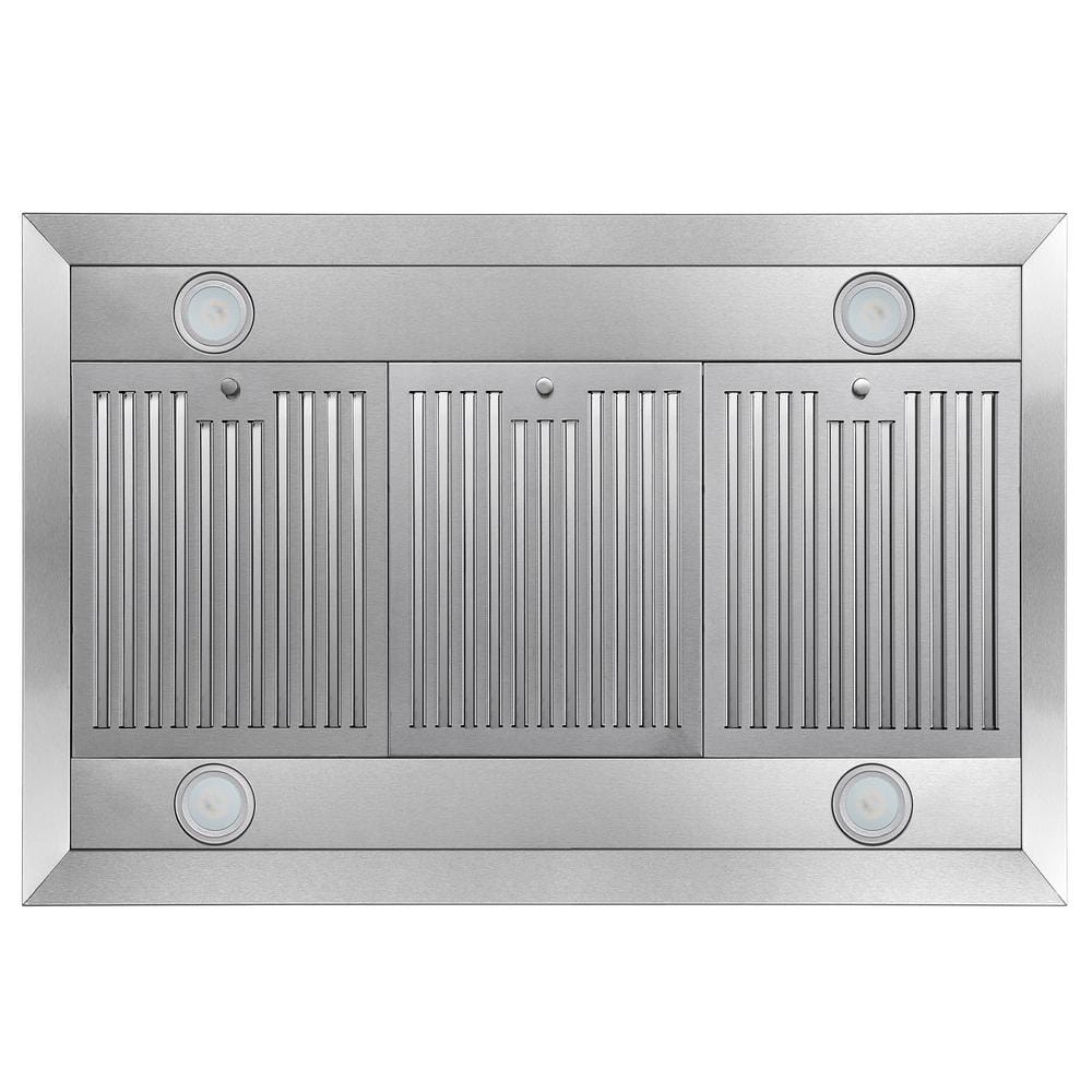 36-Inch Stainless Steel Convertible Island Range Hood with LED Lights