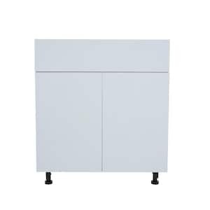 Radiance 36 in. W x 24 in. D x 34.5 in. H Ready to Assemble Slab Sink Base Kitchen Cabinet in White Gloss