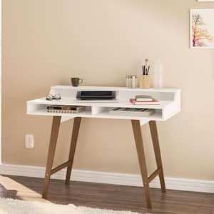 44 in. Rectangular White Writing Desk