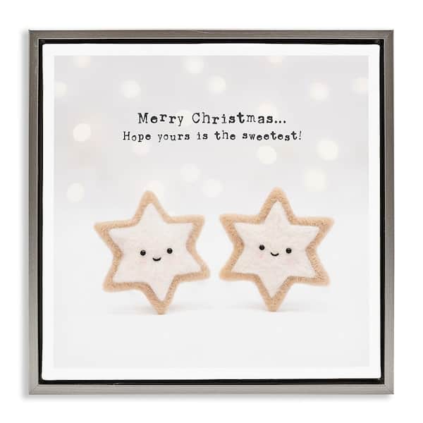Stupell Industries Christmas Cookie Phrase by Lemon & Sugar 1 Piece Floater Frame Graphic Print Food Poster Art Print 25 in. x 25 in.