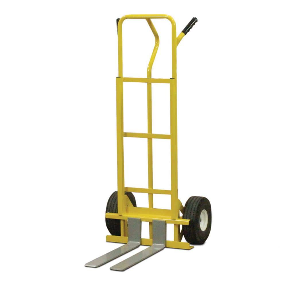 Yellow 600 lb Capacity All-Terrain Hand Truck with Rubber Wheels