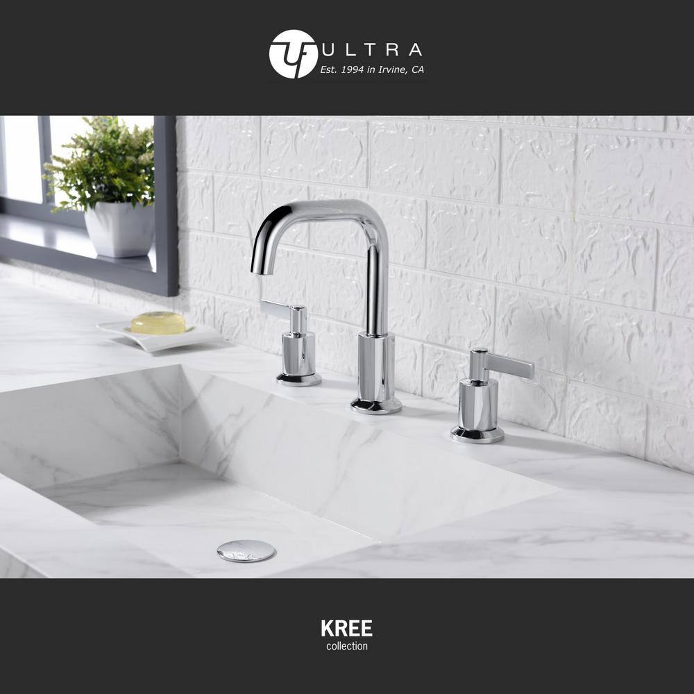 Polished Chrome 8'' Widespread 2-Handle Bathroom Faucet