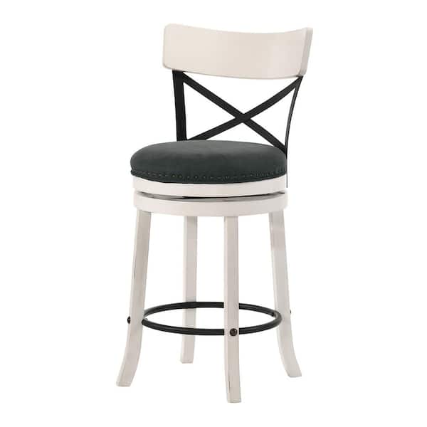 Furniture Of America Eldare 39 75 In, 24 Inch White Wooden Bar Stools With Backs