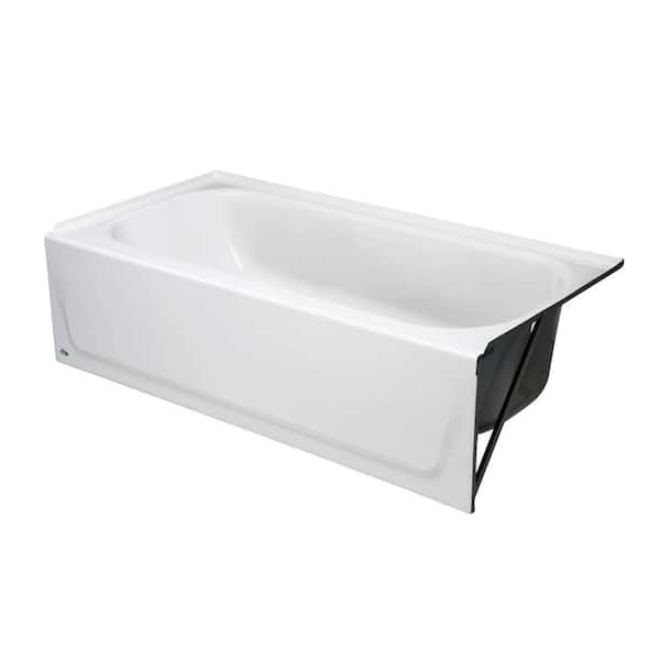 Bootz Industries Mauicast 60 in. Right Drain Rectangular Alcove Soaking Bathtub in White