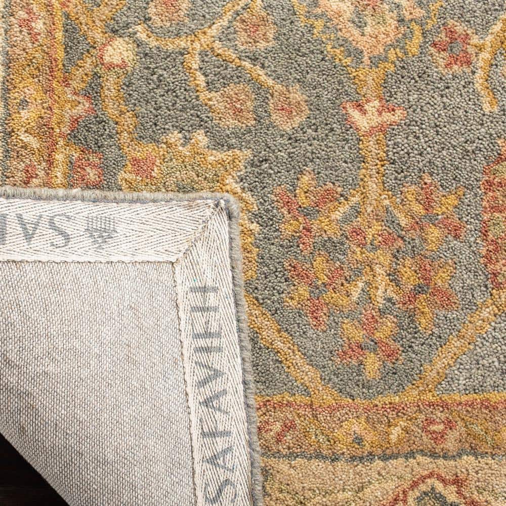 Handmade Blue Wool Tufted Square Area Rug, 8' x 8'