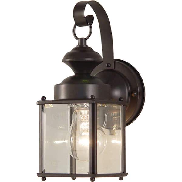 Volume Lighting Antique Bronze Hardwired Outdoor Coach Light Sconce with Clear Beveled Glass Shade