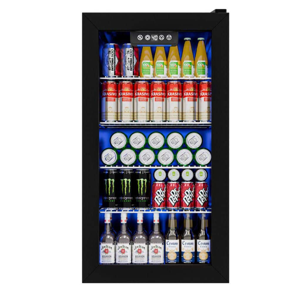 15.35 in. Single Zone 130-Cans Freestanding/Countertop Beverage and Wine Cooler in Black, Adjustable Shelve price history on PriceWatchPro