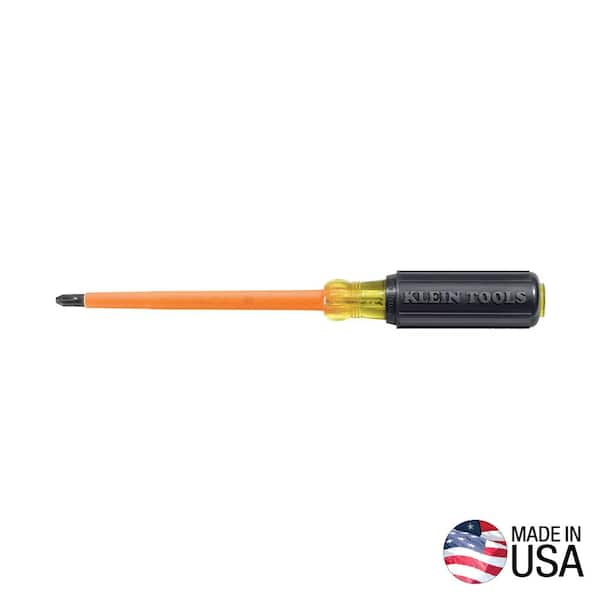 Klein Tools #2 4 in. Round Shank Insulated Phillips Head Screwdriver with Cushion Grip Handle