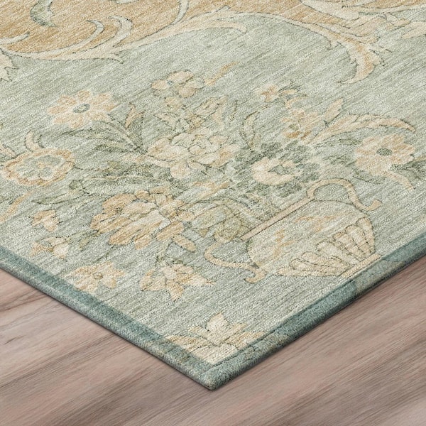 Chantille Machine Washable Indoor/Outdoor Abstract ACN3080 Seafoam 9 ft. x 12 ft. Area Rug