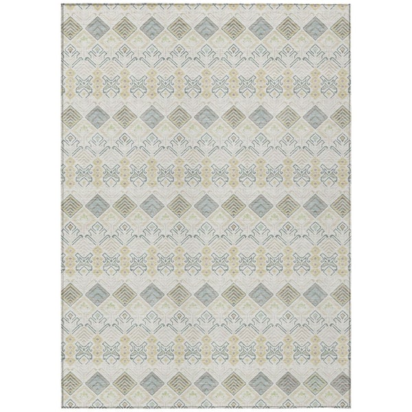 Chantille Machine Washable Indoor/Outdoor Abstract ACN2487 Ivory 3 ft. x 5 ft. Area Rug