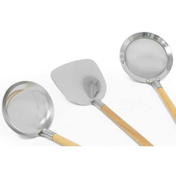 6pc Stainless Steel Cooking Utensils Set Gold Soup Ladle Spatula