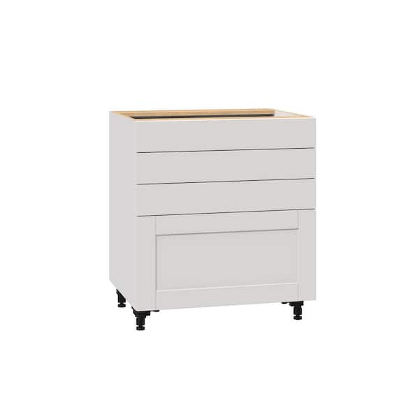 Reviews For J Collection Shaker Assembled 30x34 5x24 In 4 Drawer Base Cabinet With Metal Drawer Boxes In Vanilla White B4d30 Ws The Home Depot