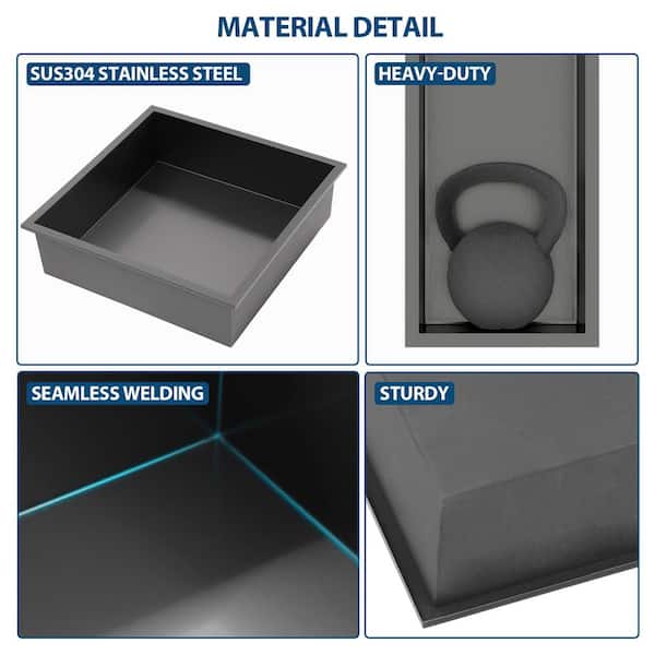 Coporesell 12 in. W x 12 in. H x 4 in. D Shower Niche Set of