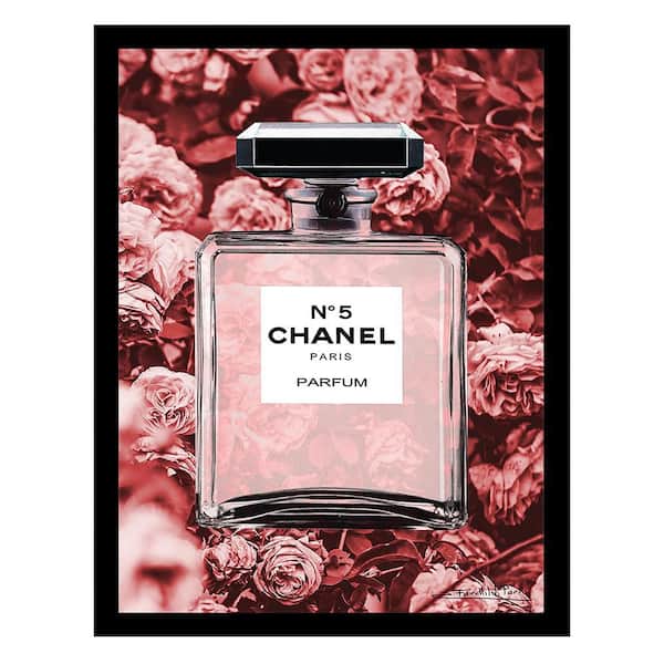 VENICE BEACH Collections Fashion Floral Glam Perfume Bottle by Fairchild Paris 1 Piece Framed Graphic Print 18 in. x 14 in.