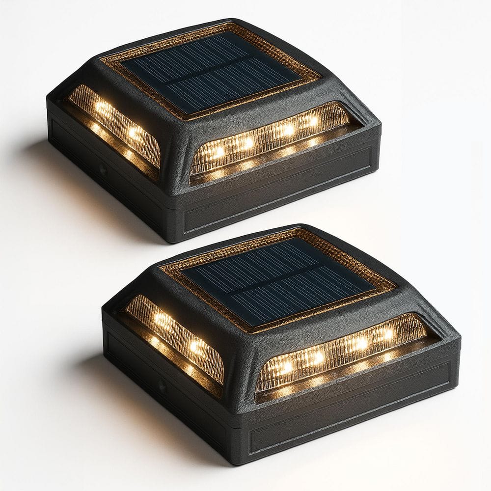 CLASSY CAPS Muskoka Solar/Battery Operated Black Aluminum LED 4 in