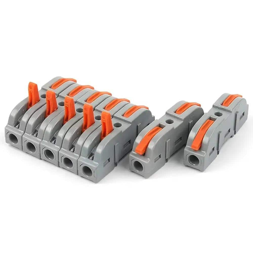 Etokfoks Lever Wire Connector 32 Amp 250-Volt Inline Electrical Splicing  Connectors Butt Terminals 28-12 AWG, Orange MLSA01-1LT006 - The Home Depot