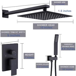 Single Handle 1-Spray Shower Faucet 1.5 GPM Shower Combo Set with 360 Swivel in Matte Black