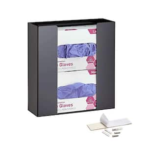 Double Box Capacity Acrylic Black Glove Dispenser (2-Pack)